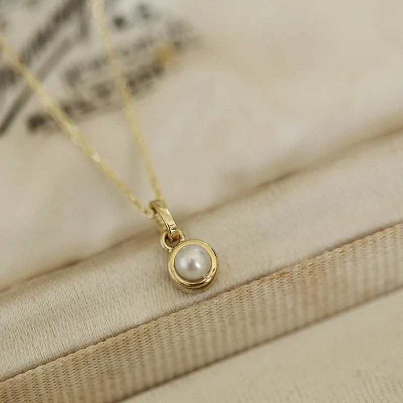 Huitan Gold Simulated Pearl Pendant Necklace – Bridal Wedding