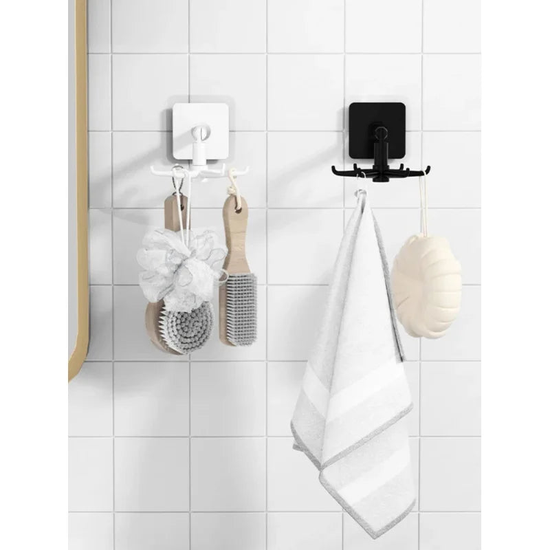 Rotating No-Drill Wall-Mounted Kitchen Hooks Rack | 5/10 Pcs