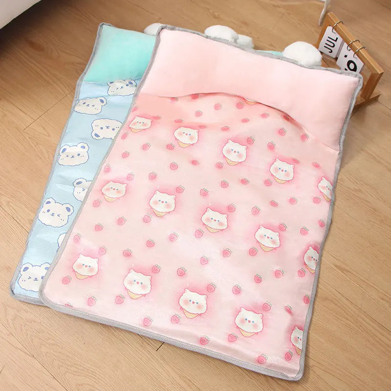 Dog Beds Cat Summer Ice Silk MATS Pet Supplies Teddy Small