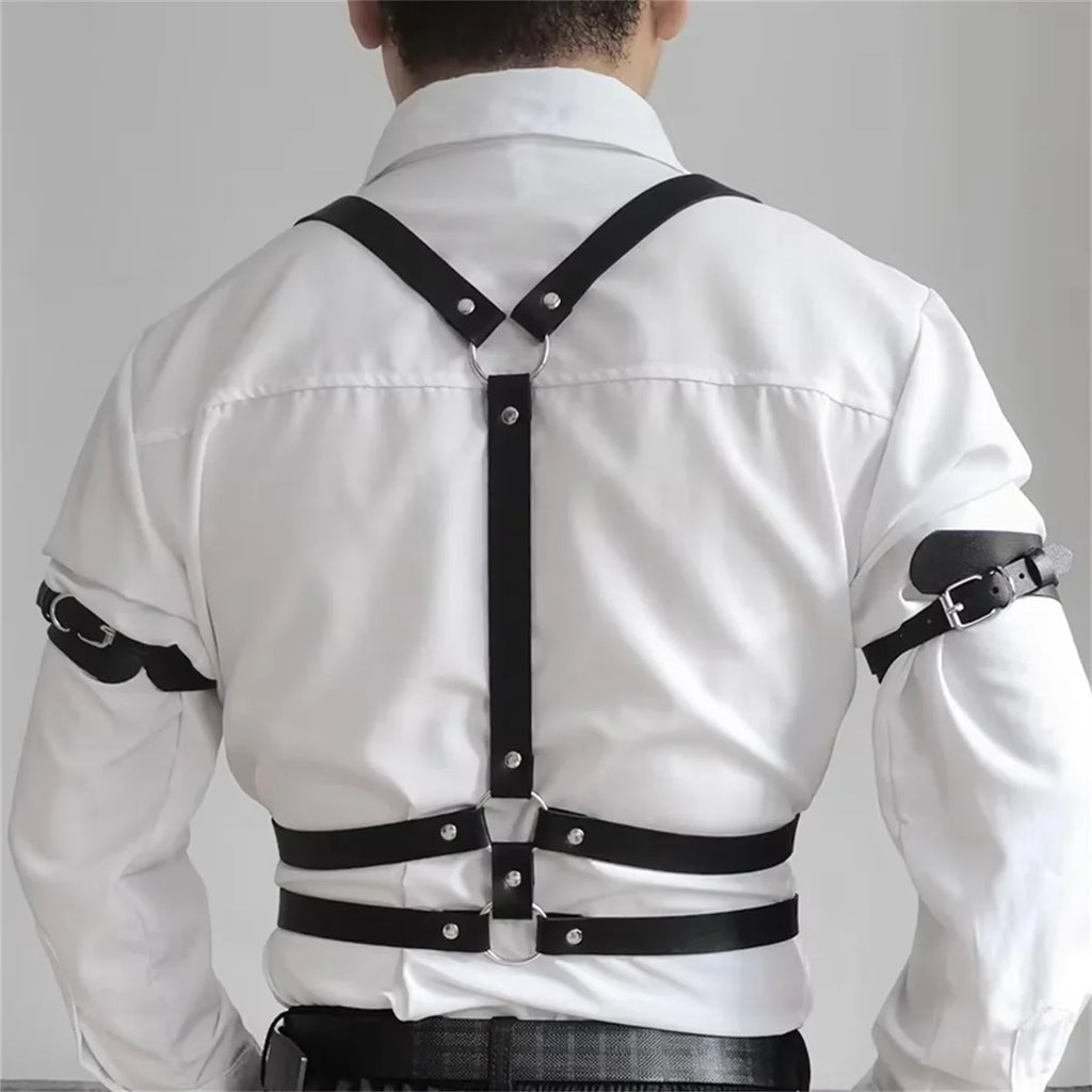 Tactical Techwear Hip Hop Punk Leather Body Harness Chest Shoulder