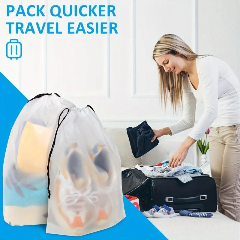 Waterproof Transparent Drawstring Storage Bags – 5/10/20 Pack