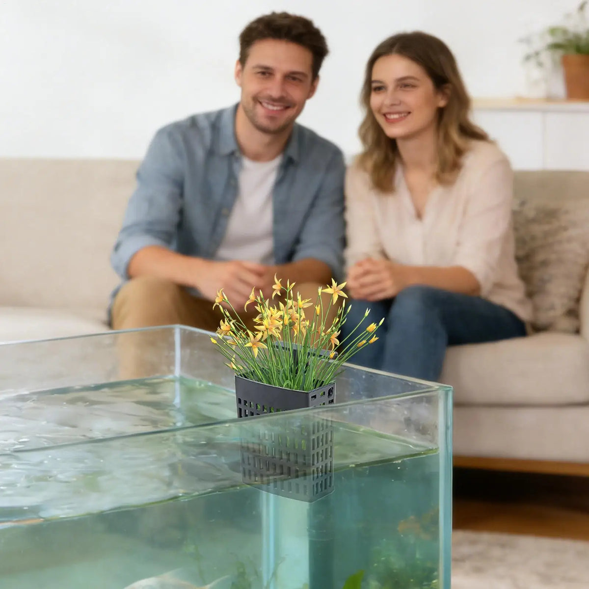 Adjustable Aquarium Plant Holder | Suction Cup & Hook