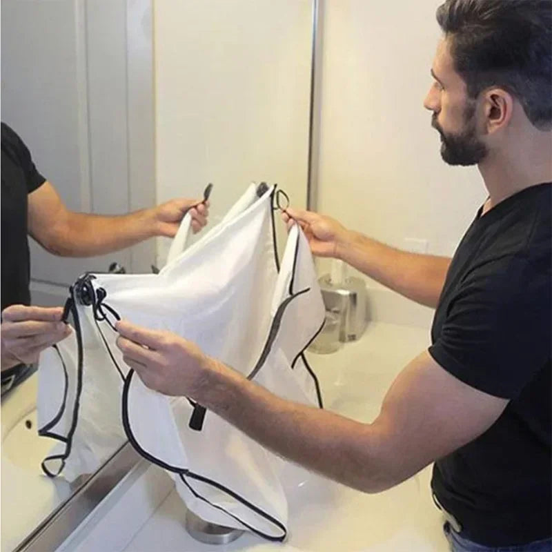 Waterproof Beard Apron Hair Catcher Shaving Bib & Trimmer Holder