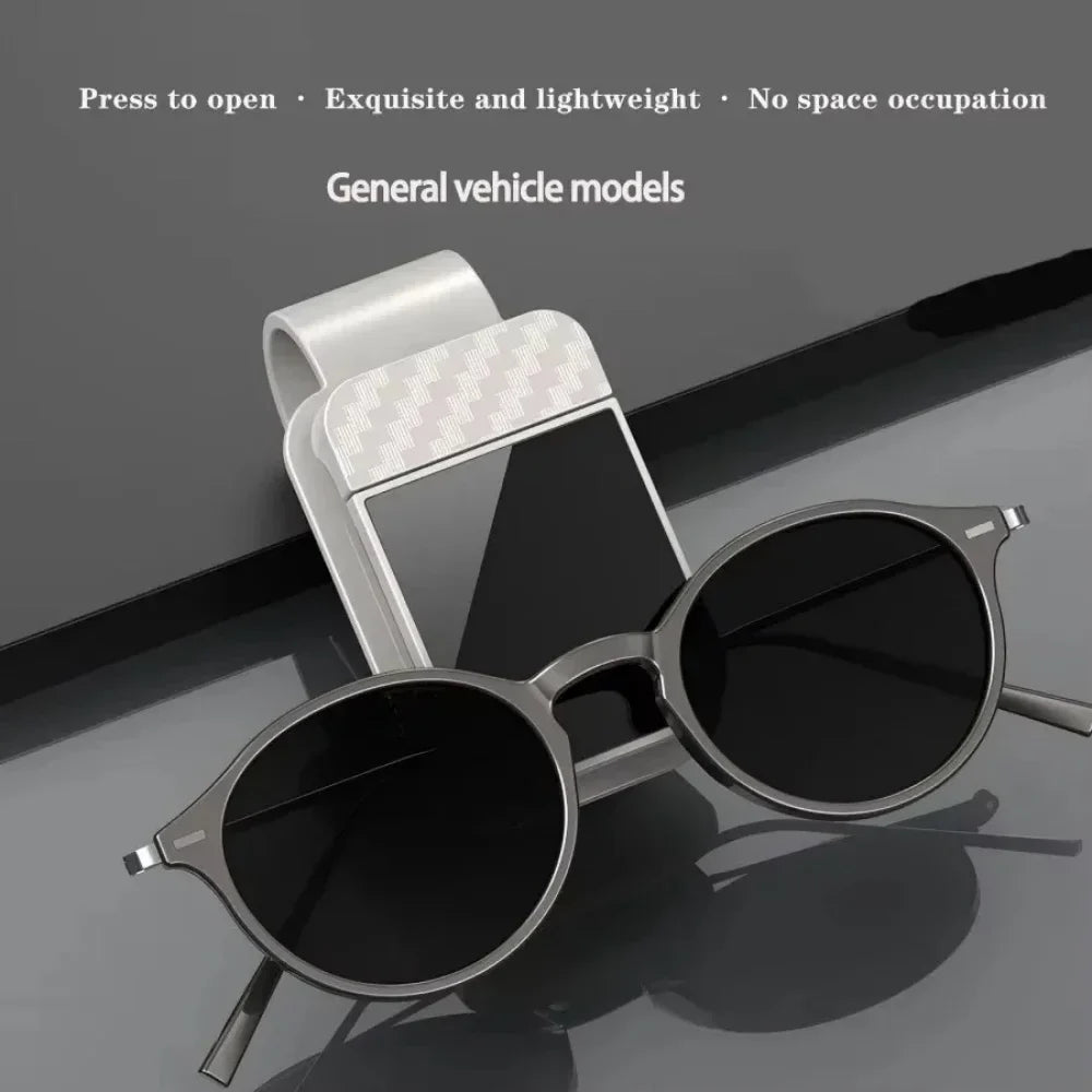 Car Sun Visor Glasses Clip | Carbon Fiber Sunglasses Holder