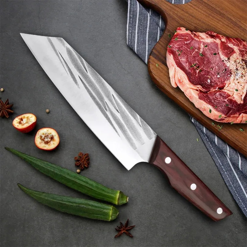 InLeung Hand Forged Chef's Knife – Wood Handle Cleaver