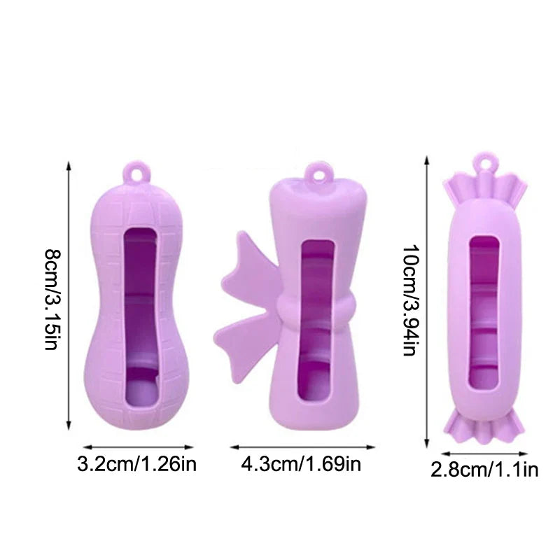 Silicone Lipstick Holder Keychain | Peanut Shape Lip Balm Cover