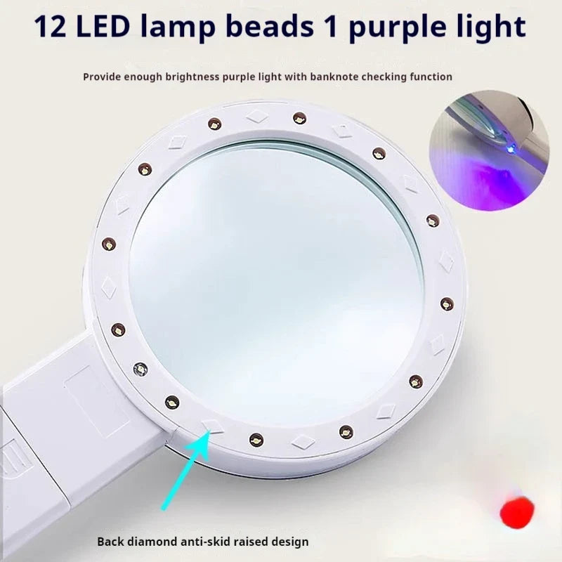 125mm LED Illuminated Magnifying Glass – 12 LED Loupe