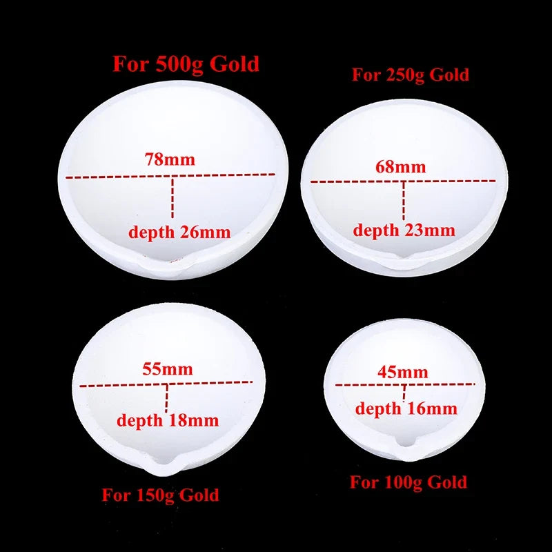 Quartz Silica Melting Crucible for Gold & Silver | 100g–500g