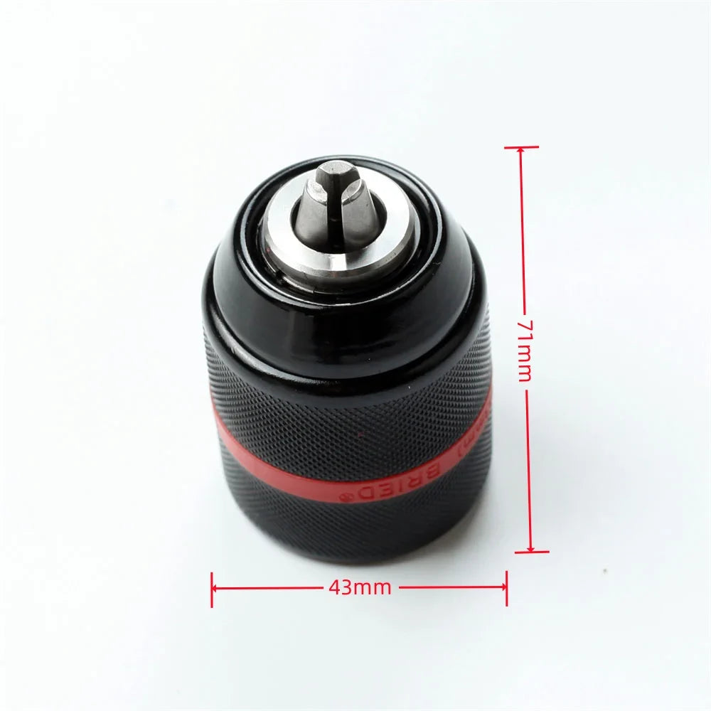 Keyless Drill Chuck 1/2-20UNF 2–13mm Self-Tightening 3-Jaw