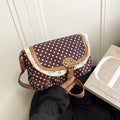 Korean Polka Dot Canvas Crossbody Bag | Small Shoulder Purse