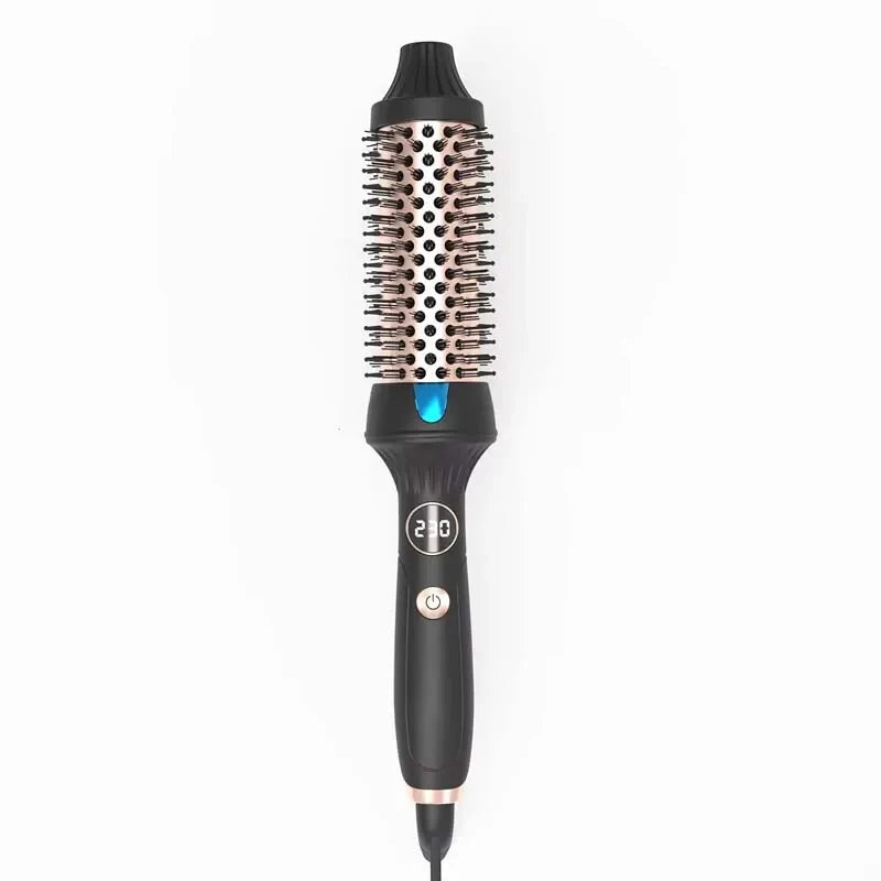 Ceramic Tourmaline Ionic Curling Brush | 2-in-1 Hot Comb