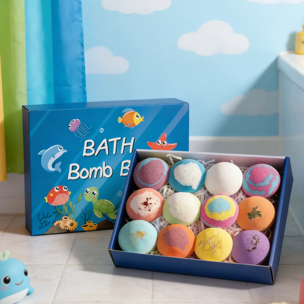Kids Bath Bombs with Hidden Surprise Toy Inside – 12-Pack