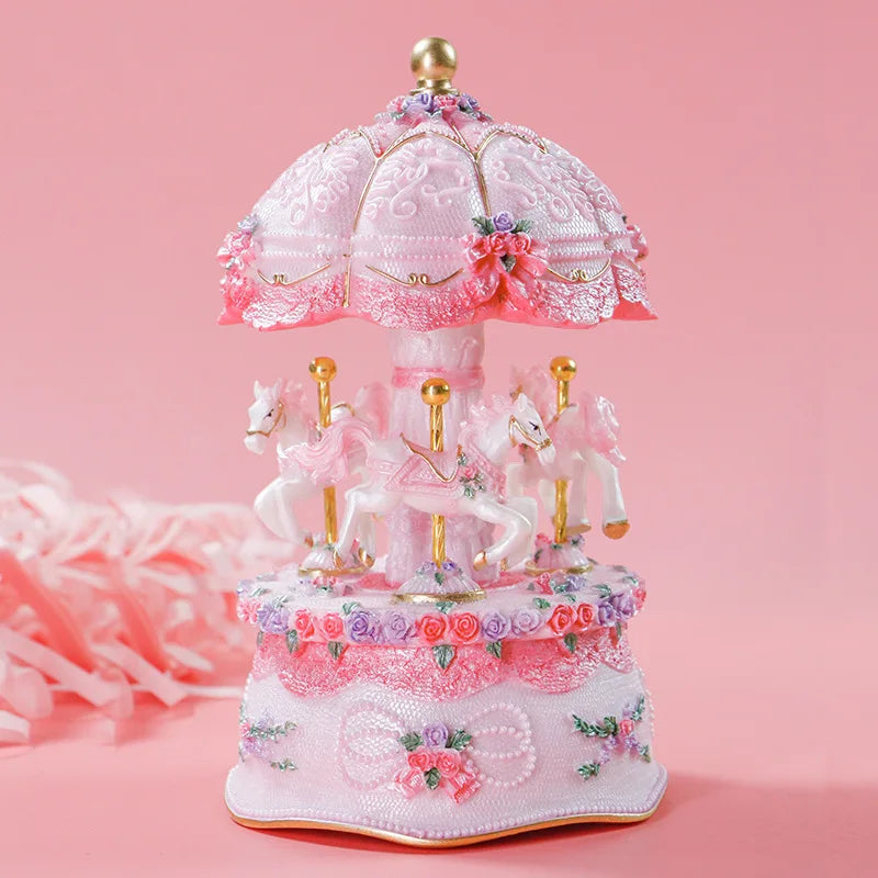 Music Box Carousel Crystal Ball Children's Birthday Girls Girlfriends