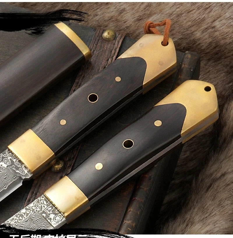 Forged Meat Cleaver & Boning Knife – Teardrop Patterned Blade
