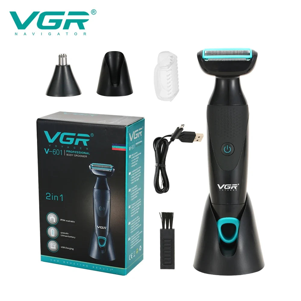 VGR V-601 2-in-1 Men's Electric Shaver & Nose Hair Trimmer
