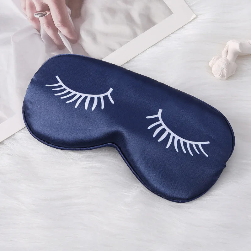 Cartoon Eyelash Silk Sleep Mask – Soft Eye Cover for Travel