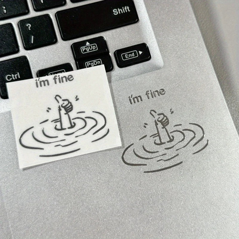 "I'M Fine" Funny Sarcastic Waterproof Laptop Stickers – PVC