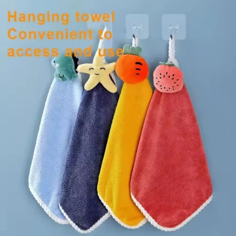 Coral Fleece Hangable Thicken Towel Cartoontowel Cute Absorbent Hand