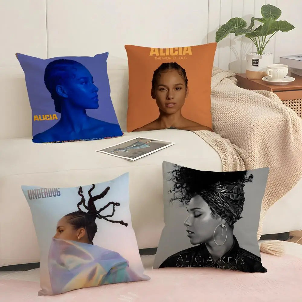Alicia Keys Linen Cushion Cover | Breathable Pillowcase Hidden Zipper