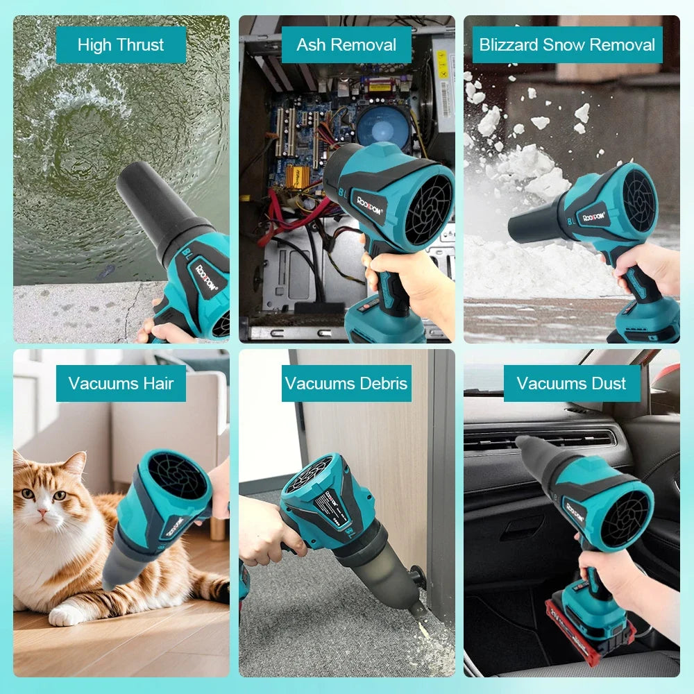 3-Speed Brushless Cordless Turbo Air Blower for Makita 21V