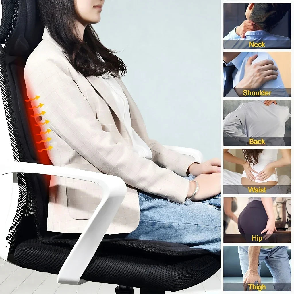 Full Body Massage Cushion – Vibration & Heat for Car & Home