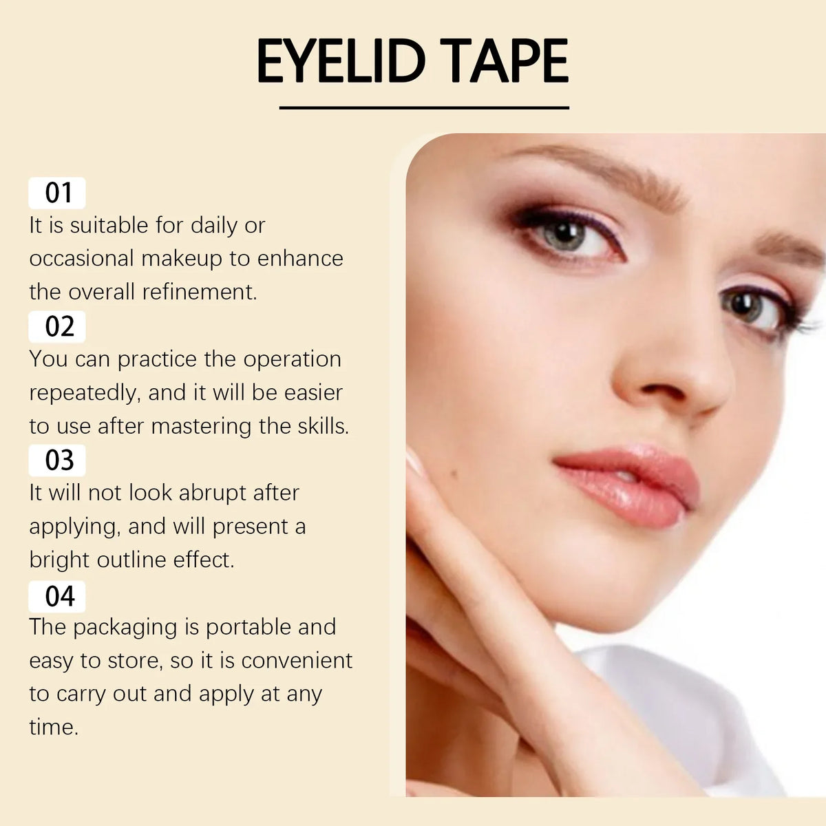 480pcs Invisible Eyelid Tape – Natural Eye Lift Strips