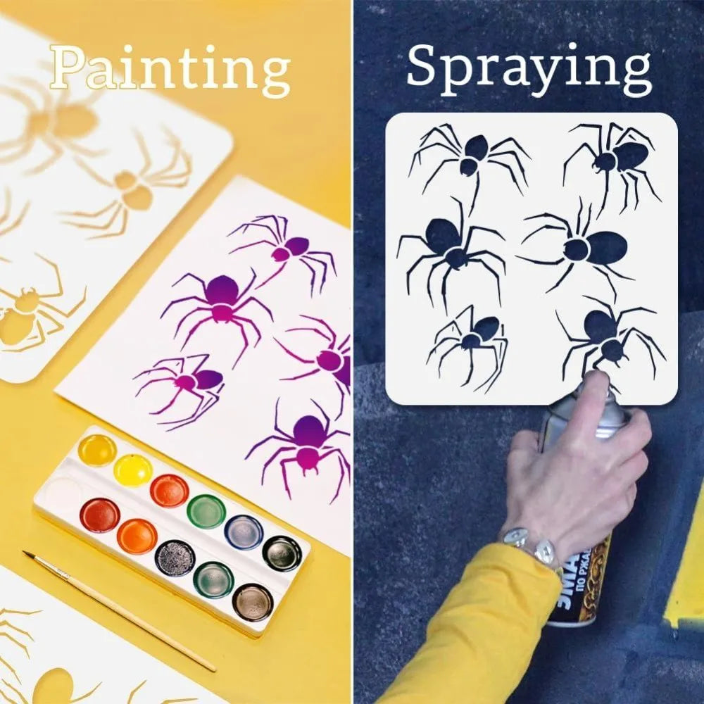 Spider Stencil for Painting 11.8" – Reusable DIY Wall Stencil