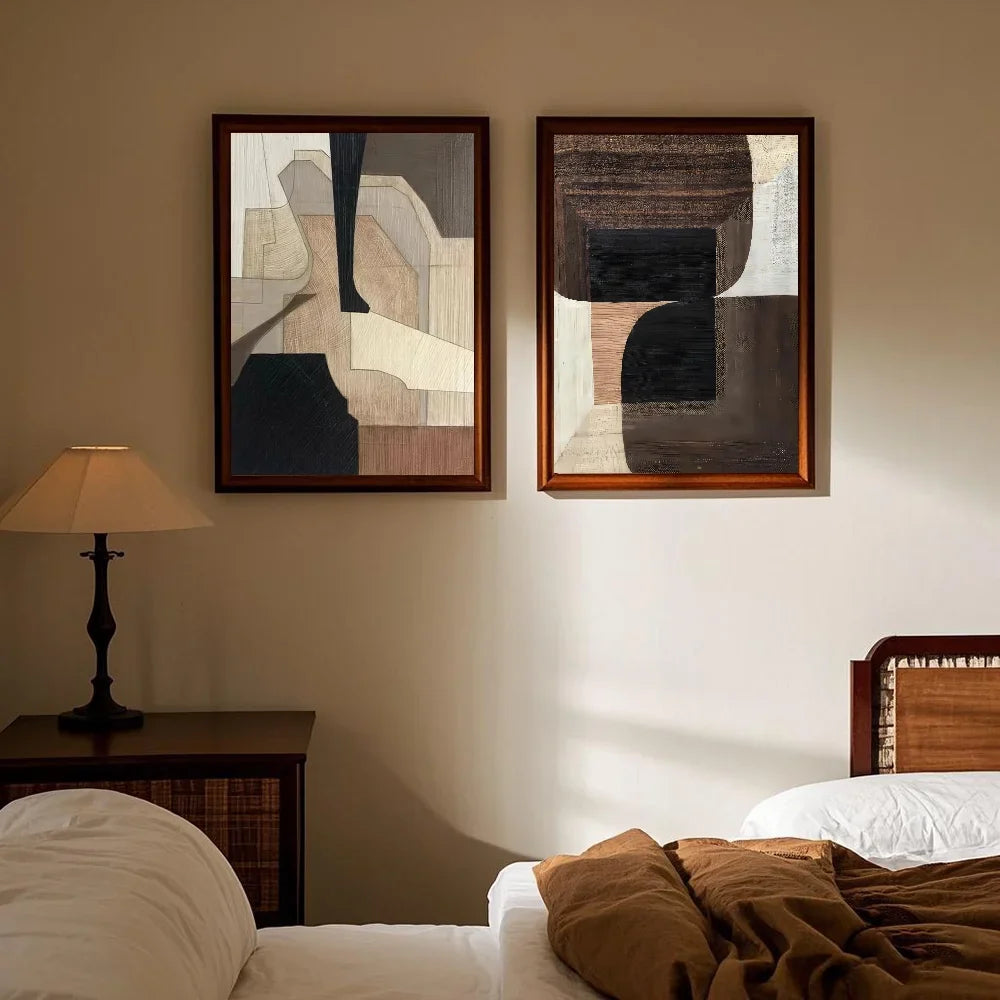 Abstract Retro Black Geometry Poster | HD Waterproof Wall Art