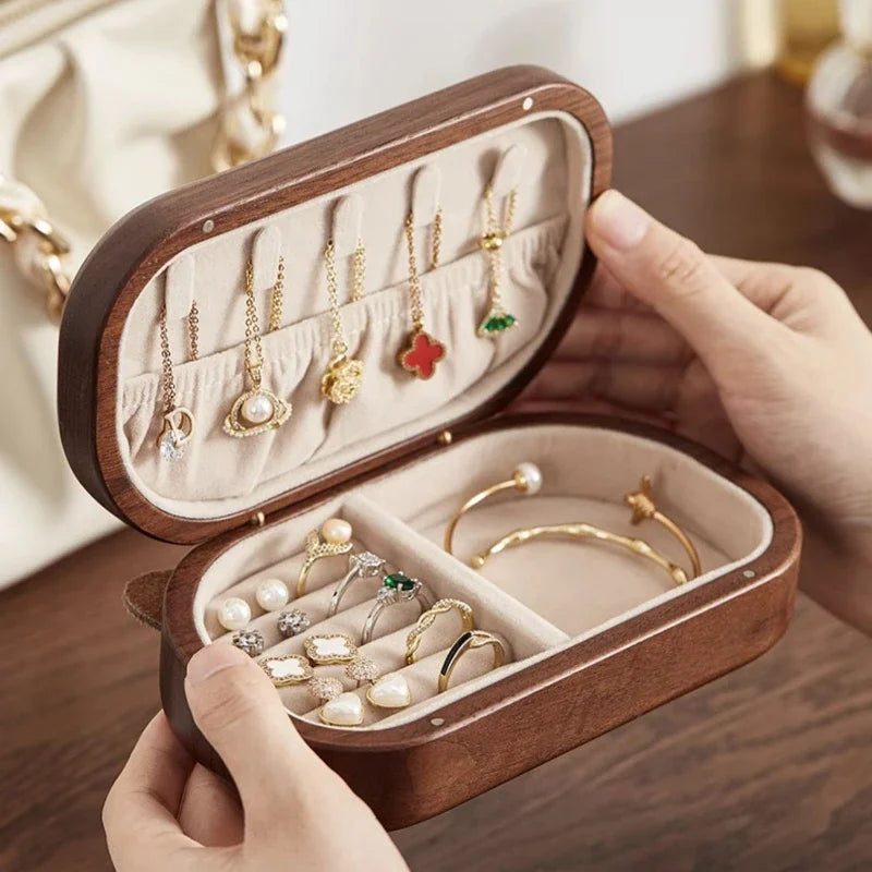 Solid Wood Bear Jewelry Box – Ring & Necklace Organizer