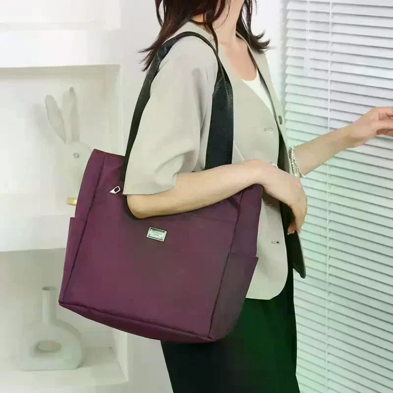 Lightweight Waterproof Nylon Shoulder Tote Bag | Large Capacity