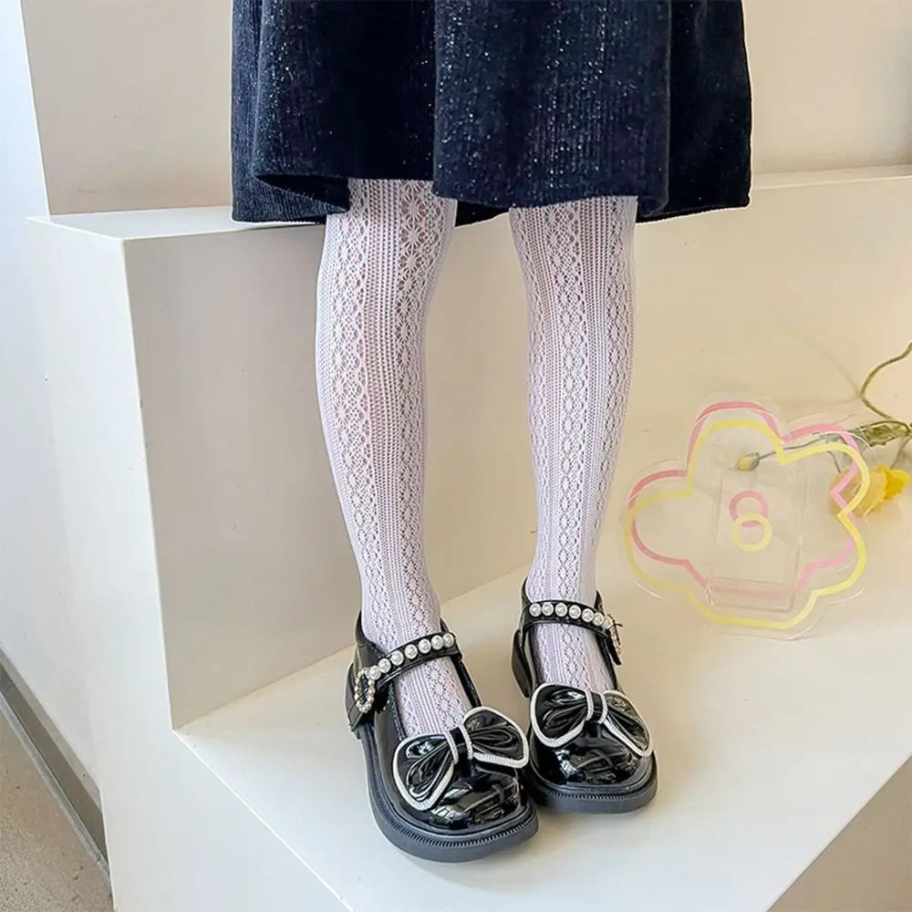 Girls Nylon Mesh Pantyhose – Soft Cartoon Stockings for Kids