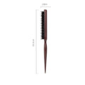 Wooden Handle 3-Row Boar Bristle Teasing Comb | Hair Styling