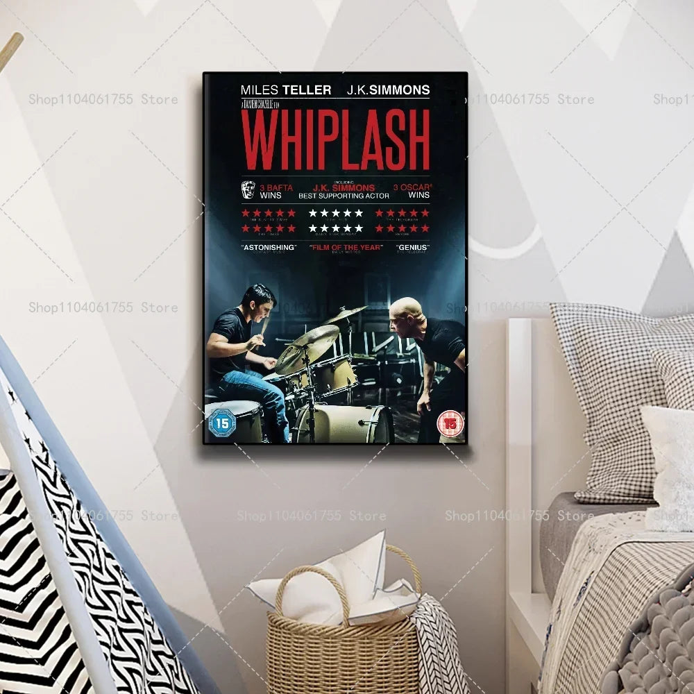 Whiplash Jazz Drummer Movie Poster – Self-Adhesive Wall Sticker