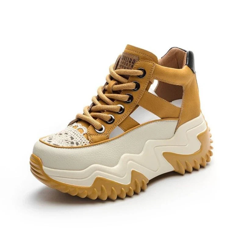 Women's Mesh Wedge Sandals – Roman Lace-Up Hollow Casual Shoes