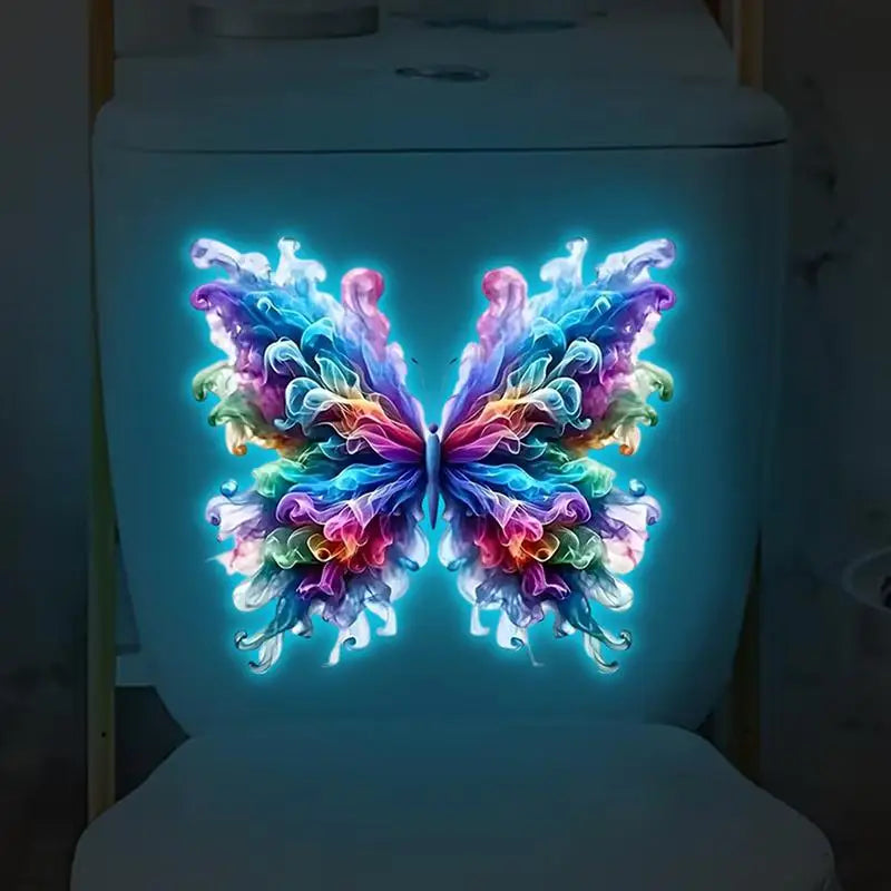 Glow-in-the-Dark Butterfly Toilet & Wall Sticker – Waterproof