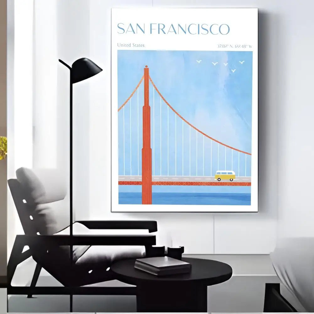 Nordic City Landscape HD Canvas Wall Art Print | Home Decor