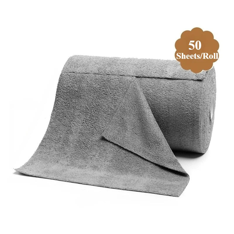 50-Sheet Reusable Microfiber Cleaning Towel Roll | Kitchen Cloth
