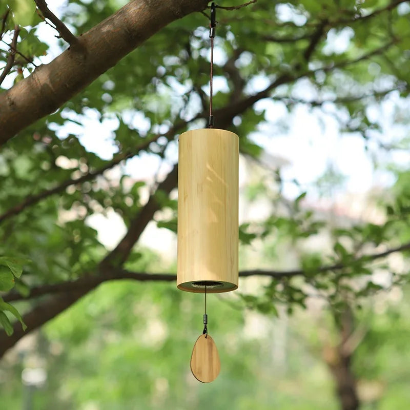 Chord Wind Chimes Japanese Hand Crank Retro Bamboo Meditation Sound