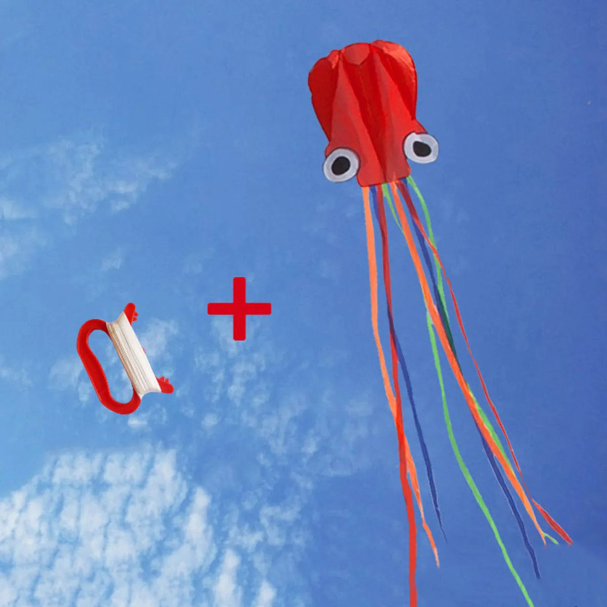 Large Octopus Kite – Easy Flyer with Handle & Line
