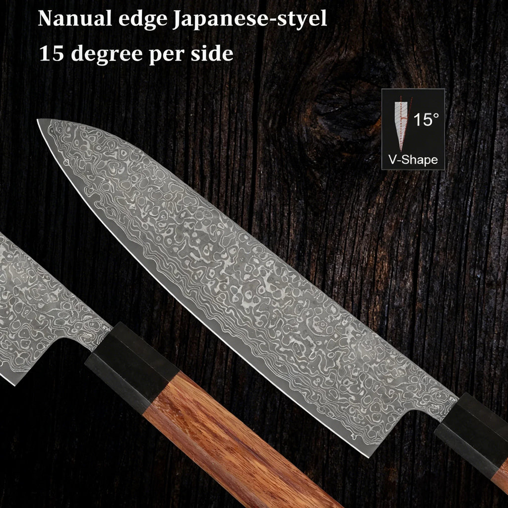 67-Layer Damascus Steel Chef Knife Set – 1/2/3 Piece