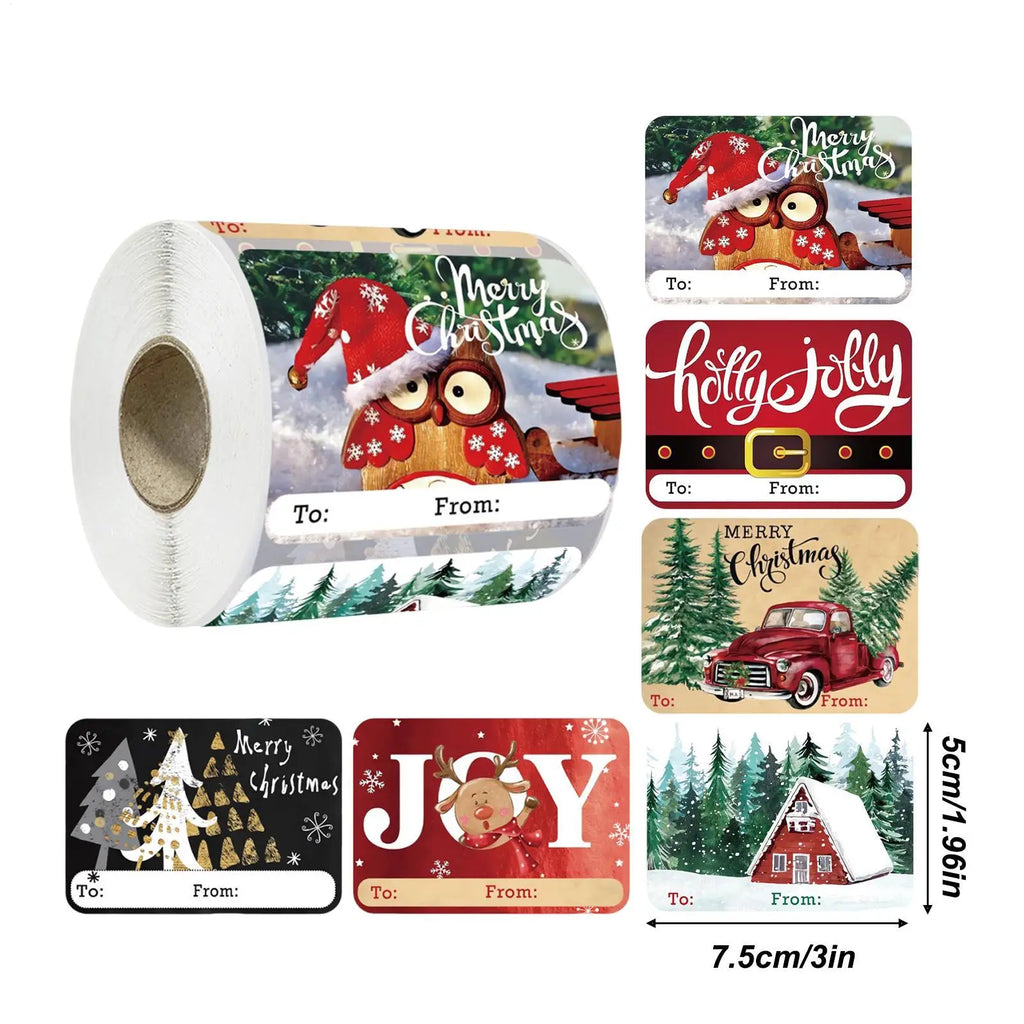250pcs Christmas Stickers Self-Adhesive Festive Decals for Gifts
