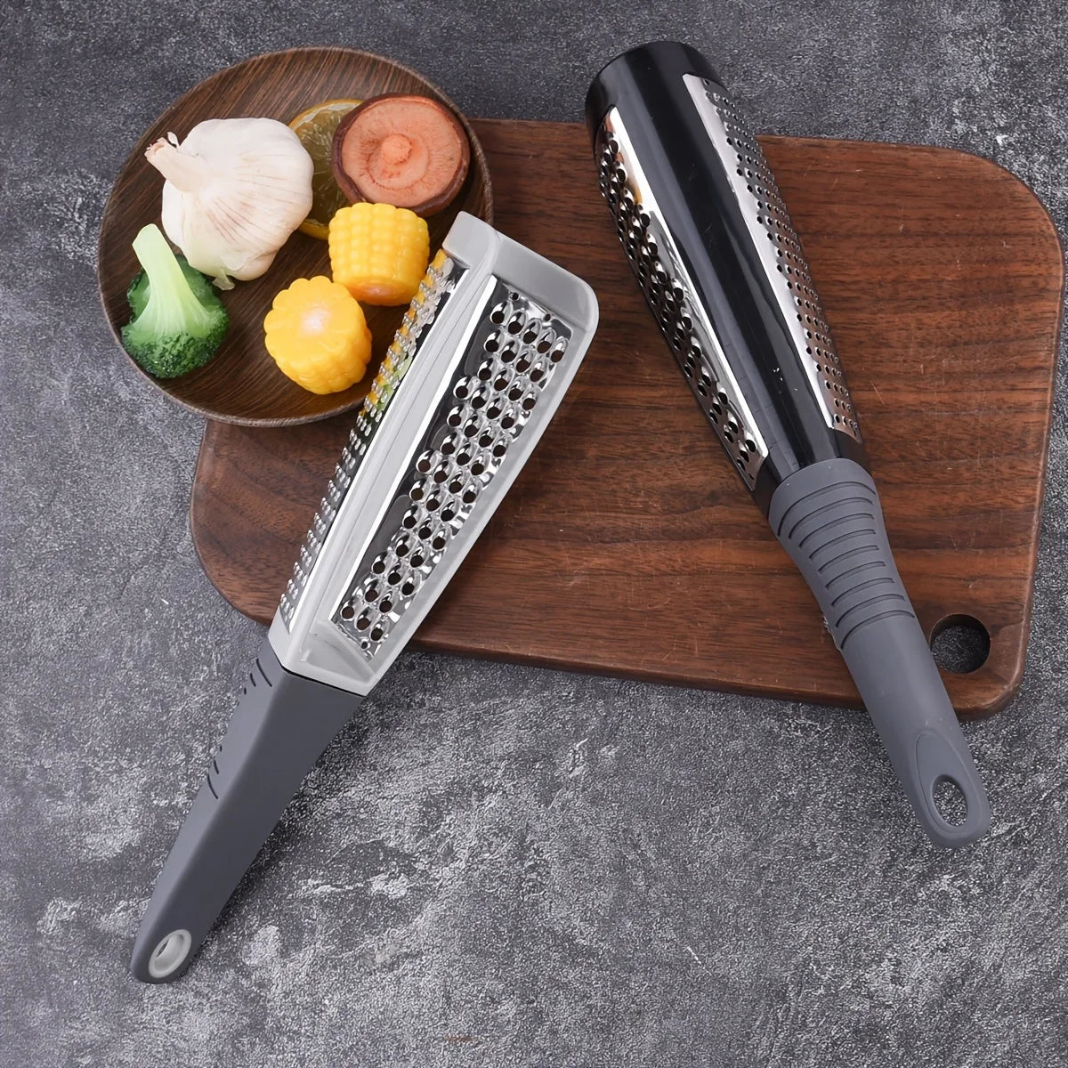 Double-Sided Stainless Steel Cheese Grater | Non-Slip Handle