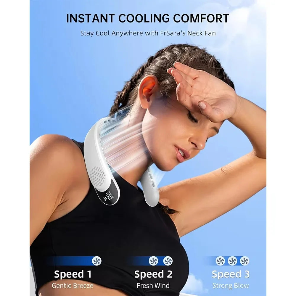 HOMEFISH Bladeless Neck Fan | 4000mAh Type-C Rechargeable