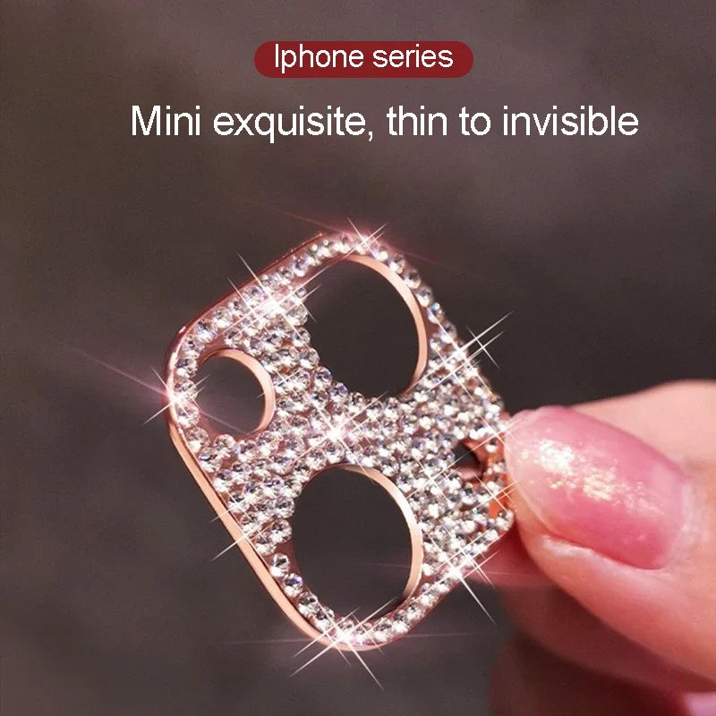 iPhone15 Metal Diamond-encrusted Lens Ring Protector Iphone 14 15 Max