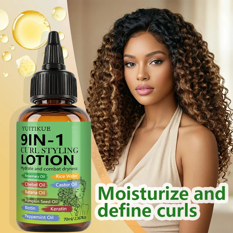 YUITIKUE 9-in-1 Curl Styling Lotion – Anti-Frizz & Hydrating