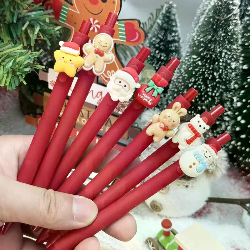5-Pack Christmas Gel Pens – Santa, Snowman & Tree Designs