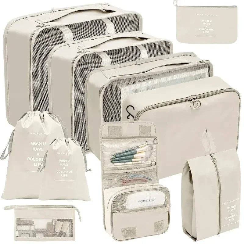 Travel Packing Cubes Set 7–10 Pcs | Luggage Organizer Bags