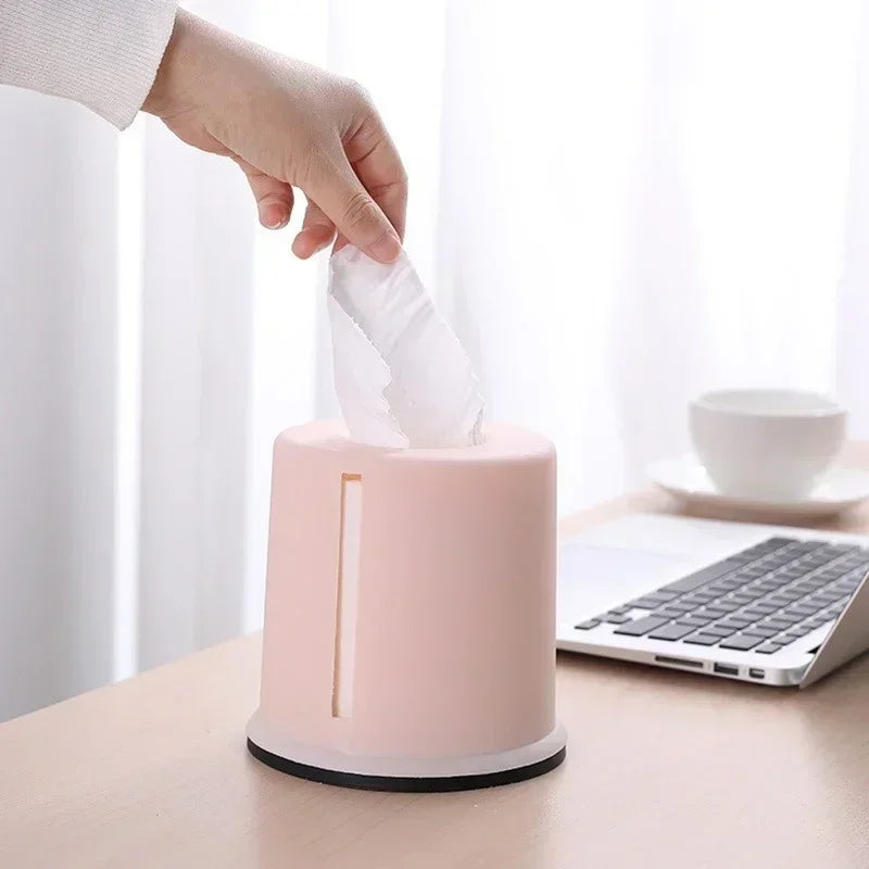 Round Cylinder Tissue Box – Plastic Roll Paper Holder