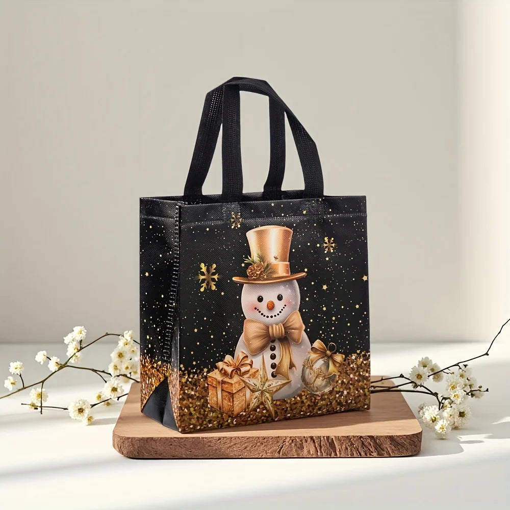 20-Pack Christmas Gift Bags – Snowman, Tree & Stocking Non-Woven