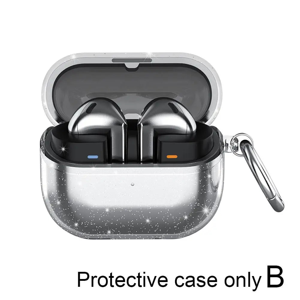 Transparent Samsung Galaxy Buds 3 Pro Case with Carabiner